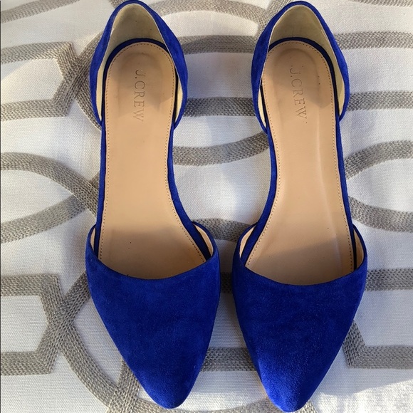 J. Crew Shoes - JCrew blue suede leather flats w pointy toes 7.5